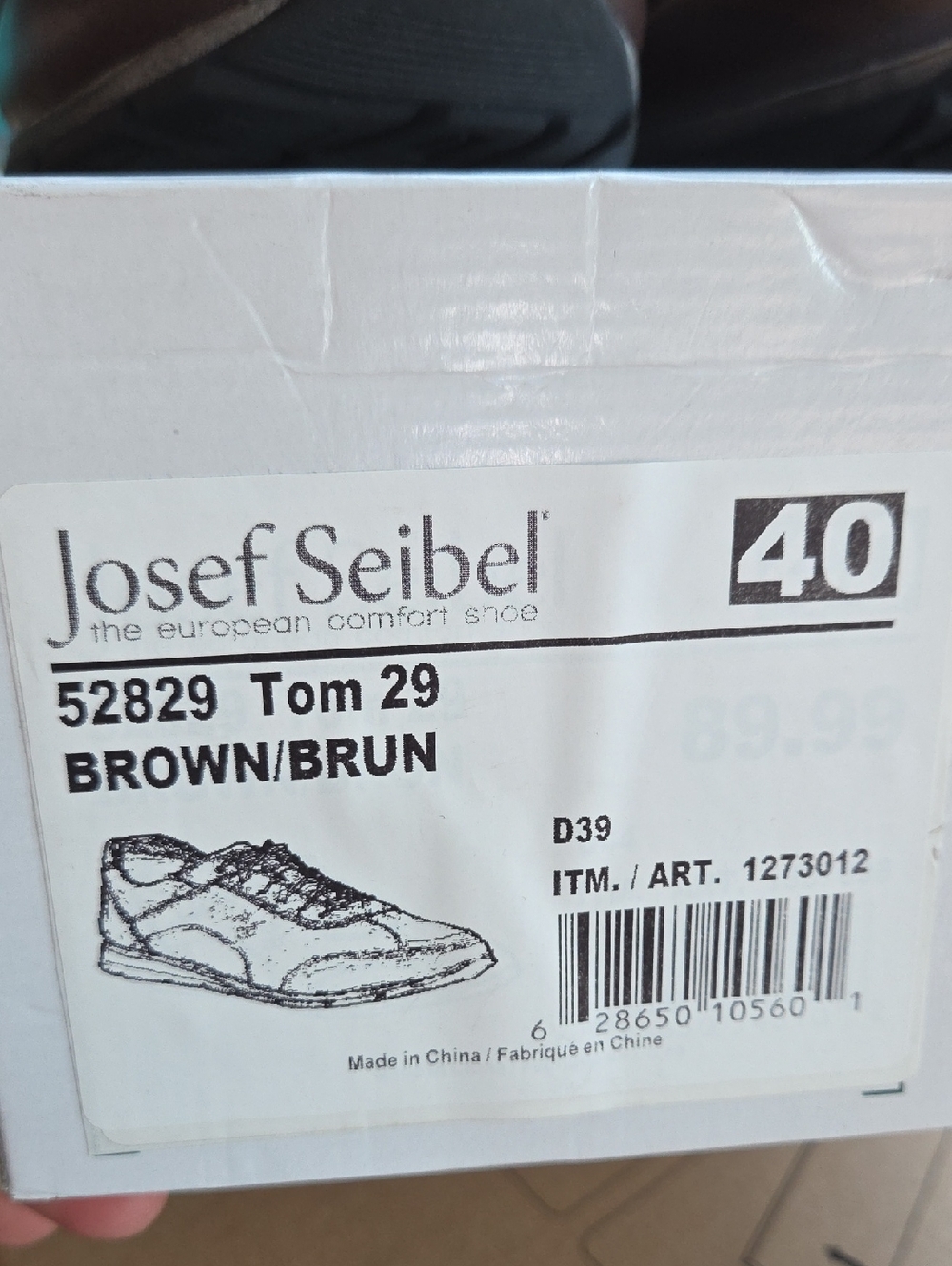 Josef Seibel Size 7 Men's Dark Brown Leather Lace-Up Sneaker NEW - Picture 7 of 9